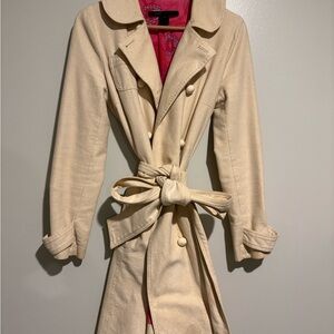 Marc Jacobs Cream Trench Coat with Pink Lining